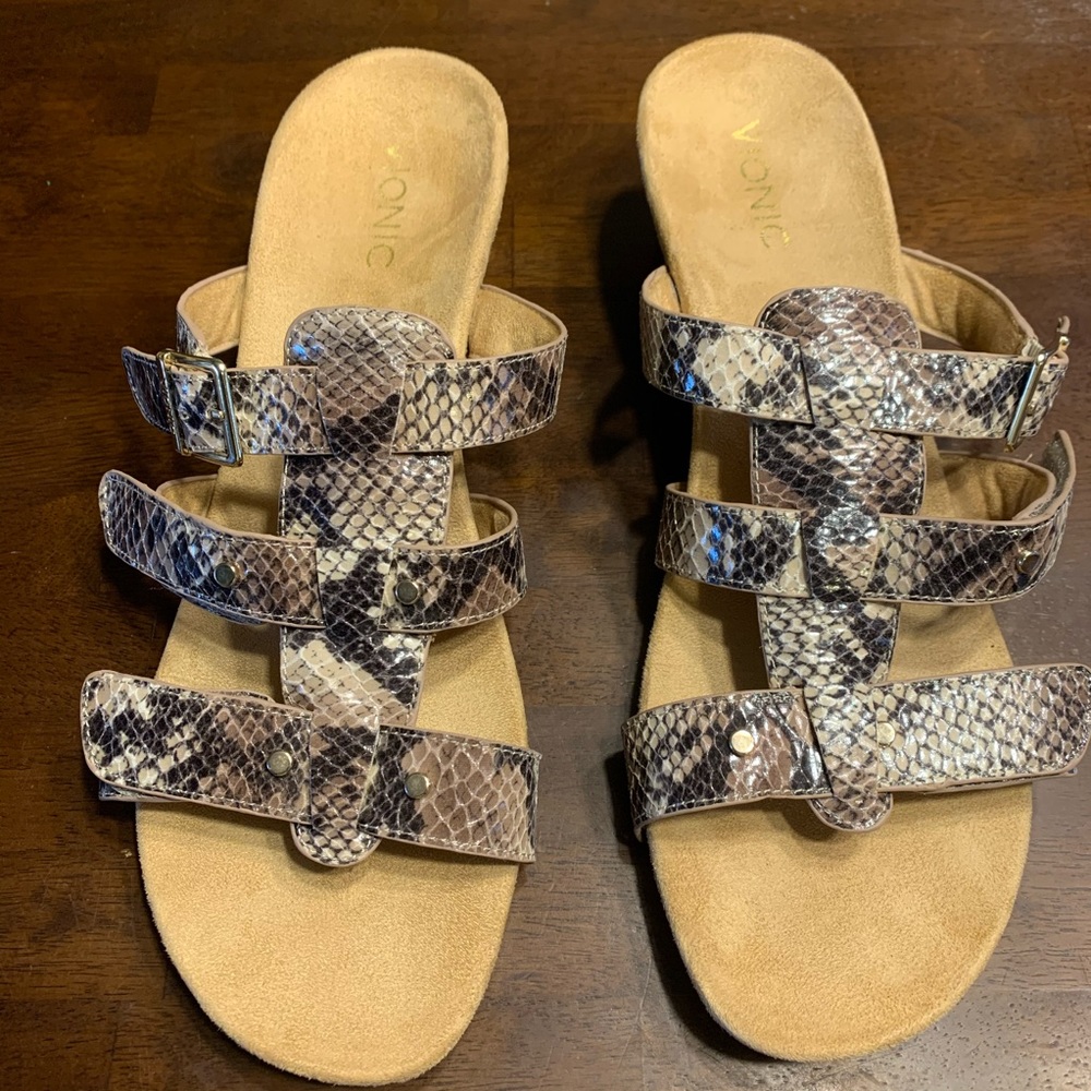 VIONIC Radia Snakeskin print wedge sandal